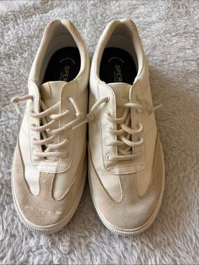 Sperry Top Sider women's slip-on Cream Leather & Suede Low-Top Sneakers